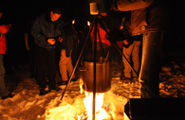 Feuerstelle mit Glühwein